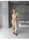 Bluz şalvar takım bej s255841