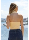 Boyun Geçirmeli Triko Büstiyer Somon - P-019915