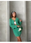 Ceketli etek takım chl kumaş yeşil h24443