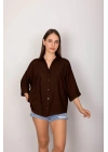 Cepli salaş gömlek koyu kahve t1010