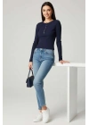 Çıtçıt Detaylı Bluz Lacivert T4343