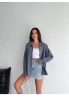 Çizgili oversize gömlek