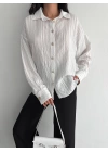 Çizgili oversize gömlek
