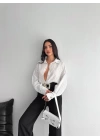 Çizgili oversize gömlek
