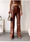deri palazzo pantolon kahve hf