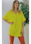 Dokuma V yaka Bluz Sarı - 1297.85