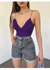 Duble Paça Yıkamalı Denim Şort