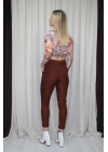 Duble Paça Yün Efekt Pantolon Taba - 1362