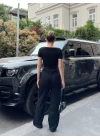 Düğme yakalı siyah alt üst takım s3943