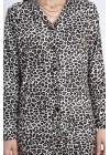 Düğmeli Süet Pijama Takımı Leopar - 50039.1857.