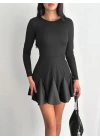 Eteği kloş crep mini elbise s1267