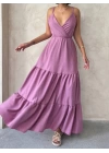 Fırfırlı katlı elbise s255049