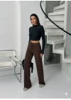 Fitilli şardonlu pantolon kahve a4058