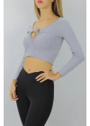 Gitilli Dekolteli Bluz Gri - 98797