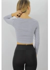 Gitilli Dekolteli Bluz Gri - 98797