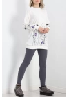 İki İplik Baskılı Tunik Sweat Ekru - 40046.555.