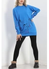 İki İplik Baskılı Tunik Sweat Mavi - 40046.555.