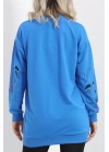 İki İplik Baskılı Tunik Sweat Mavi - 40046.555.