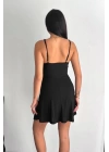 İnce çift askılı mini elbise