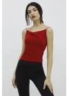 İp Askılı Bluz Kırmızı - P-019894