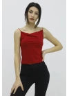 İp Askılı Bluz Kırmızı - P-019894