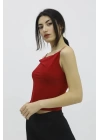 İp Askılı Bluz Kırmızı - P-019894