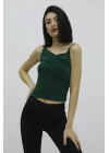 İp Askılı Bluz Zümrüt - P-019894