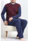 Jakarlı Erkek Pijama Takımı Bordo2 - 40064.1838.