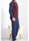 Jakarlı Erkek Pijama Takımı Bordo2 - 40064.1838.