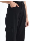 Kargo cep jeans pantolon siyah