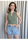 Kısa fermuarlı crop