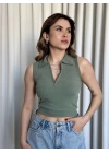 Kısa fermuarlı crop