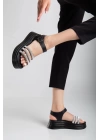 Lalen Siyah Kemerli Sandalet