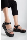 Lalen Siyah Kemerli Sandalet