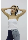 Likralı Triko Büstiyer Ekru - P-019895