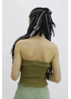 Likralı Triko Büstiyer Haki - P-019895