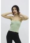 Likralı Triko Büstiyer Yeşil - P-019895