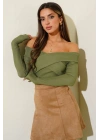 Madonna Çapraz Yaka Bluz Yeşil t4331