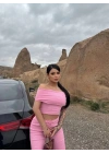 Madonna yaka bol paça pantolonlu takım