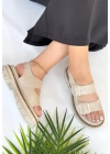 Milta Bej Nubuk Sandalet