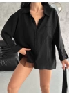 Modal oversize cepli gömlek