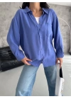 Modal oversize cepli gömlek