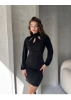 Öpücük Yaka Mini Elbise