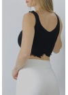 Örme Kolsuz Bayan Triko Siyah - 106469
