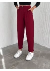 örme krep pantolon çift düğmeli