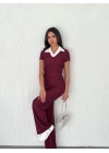 Ottoman kumaş beyaz gömlek yaka takım s4142