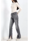 Paça Yırtmaçlı Straight Jean Füme - 20633.1590.