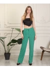 Retro Desen Cepli Yeşil Pantolon