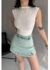 Sırt Dekolteli Buzzy Bluz