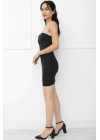 Straplez Dekolte Elbi̇se Siyah - 313.898